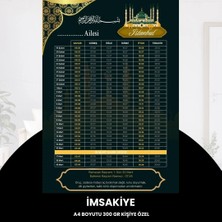 Durukar Ramazan Imsakiyesi - 300 gr - A4 Boyut Kişiye Özel Isimli & Logolu 1 Adet Koyu Yeşil