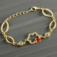 Renklime Uğur Böceği Taşlı Trend Bileklik