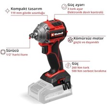 Skygo Professional Akülü Darbeli Somun Sıkma Tp-Cw 18/260-C Li Bl-Solo Power X- (18 V, 260 Nm Tork Seviyesi, 500 Nm Serbest Bırakma Torku, Kömürsüz, Harici Kare Uç Soketi)