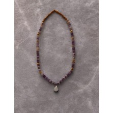 Mimoza Accessories Mimoza Mor Aura Doğaltaş Kolye