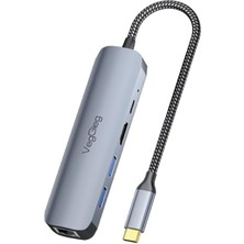 Skygo Type-C Pd 100W 5 Portlu 4K 60Hz HDMI Gigabit Ethernet USB 3.0 Çoklayıcı Hub