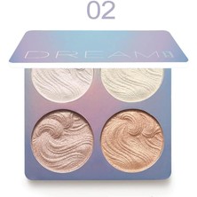 Skygo Aputue Fosforlu Makyaj Paleti, 4 Renk Işıl Işıl Parlak Highlighter, Uzun Süre Dayanıklı Su Geçirmez Işıltılı Highlighter, Yüz Aydınlatıcı Makyaj Paleti, Cilt Tonu ve Yüz Hatlarını Aydınlatmak Için