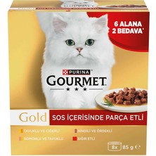 Gourmet Gold Box Sos Içerisinde Parça Seri Kedi Yaş Maması 85 gr x 8 Adet ( 8 Al 6 Öde)