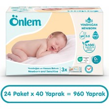 Önlem Yenidoğan Hassas Bakım Islak Havlu Mendil  40X24 960 Yaprak