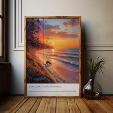 Ninastore Kangaroo Adası Gün Batımı Sanat Baskısı: Avustralya Kıyı Manzarası