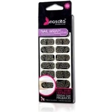 Skygo Nascita Siyah Altın Renkli Desenli Yapıştırma Oje (20'li)