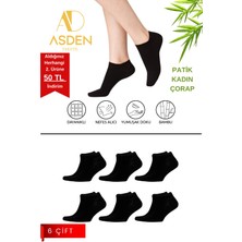 Asden Bambu Kadın Patik Çorap Beyaz 12\'li, Dikişsiz, Soft Yıkamalı, Premium