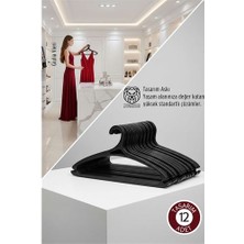 Toyigoo Giulia Vieri Selection: 12'li Premium Italyan Tasarım Ince Siluet Kaymaz Elbise Askısı Seti Si