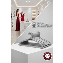 Toyigoo Giulia Vieri Selection: 12'li Premium Italyan Tasarım Ince Siluet Kaymaz Elbise Askısı Seti Gr�