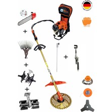 Roy's ROYS TURBO ALMAN KALITE BENZINLI MOTORLU SIRT TIRPAN ÇİM OT BİÇME MAKİNESİ BAHÇIVAN SETİ 9 PARÇA