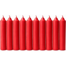 10’lu Kırmızı Dilek Mumu Seti – Kaliteli ve Pürüzsüz Dış Yapılı, Içten Yanan Fitilli, Silindir Blok Tasarımlı, Dekoratif ve Ritüel Kullanımına Uygun Mumlar