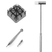 Saatse Çelik Saat Kordon Kısaltma Seti Darbeli Pim Sökme Aparatı + Yedek Uç