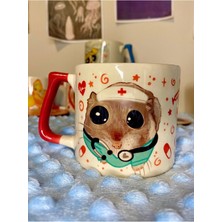 Mor Mürekkep Sad Üzgün Hamster Meslek: Nurse / Hemşire Kupa Bardak Fincan