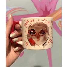 Mor Mürekkep Sad Hamster Meslek Öğretmen Kupa Bardak Fincan