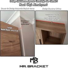 Deprem Güvenliği Dolap Sabitleme Aparatı Seti 16X52X100MM - Mobilya Eşya Duvara Sabitleyici L Demiri