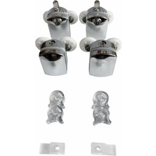 Cam Duşakabin Tekerleği Metal Kırılmaz Gövde Krom 4'lü Set