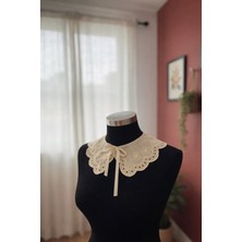 Pamuk Fisto Dantel Yaka (Saten Kurdele Bağlamalı)