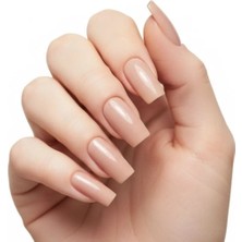 Eda Luxury Beauty 24'lü Doğal Nude Pembe Tırnak Seti Lüks Parlak Natürel Uzun Küt Kare Yapıştırıcılı False Nails Set