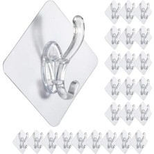 6 Adet Kendinden Yapışkanlı Şeffaf Askı Askılık Havluluk,yapışkanlı Güçlü Şeffaf Askı (6)