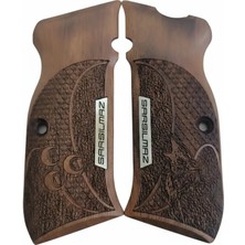 Yücel Av Bayii Sarsılmaz Kılınç 2000 Mega ve K11 uyumlu üç hilal ve Kurt figürlü ahşap kabza