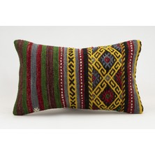 Kilim Wholesale El Yapımı Kilimden Yapılmış Vintage Kırlent Kılıfı, Yün, 30X50 cm
