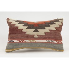 Kilim Wholesale El Yapımı Kilimden Yapılmış Vintage Kırlent Kılıfı, Yün, 30X50 cm