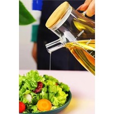 Cam Yağdanlık Bambu Kapaklı Borosilikat 1000 M