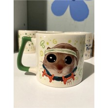 Mor Mürekkep Sad Üzgün Hamster - Meslek: Sporcu (Athlete) Kupa Bardak Fincan
