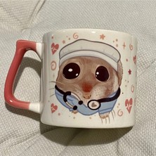 Mor Mürekkep Sad Üzgün Hamster - Meslek: Ebe (Midwife) Kupa Bardak Fincan