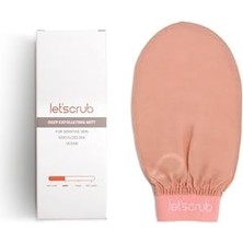 Let'scrub Bej Lastikli Banyo Duş Kesesi Peeling ELDIVENI%100 Floş Ipek Hassas Ciltler Için