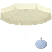 Esk Plaj Bahçe Şemsiyesi 200 cm Çap, Kalın Kumaş, 10 Telli (Bidon Dahil)