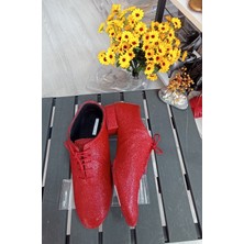 Bitangosu Kızıl Tutku Tango-Salsa-Bacata-Swıng-Solo-Cazz Dans ve Pratik Ayakkabısı