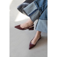 Straswans Chrest Kadın Topuklu Kırışık Deri  Ayakkabı Bordo