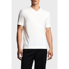 Emporio Armani Ipek Karışımlı Regular Fit V Yaka Jarse T Shirt Erkek T Shirt EM003465 AF13721 U0003