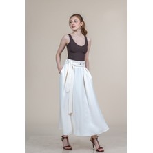 MissVina Kuşgözü Kuşak Detaylı Etek 6870