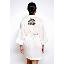Kidilia Hitit Güneşi Görselli Müslin Kimono