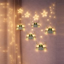DS LLC Ieg™ 3 mt Fişli Yeşil Cami Yıldız Ramazan Perde LED DCLLS-RSTK345