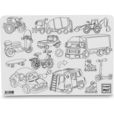 Akademi Çocuk Funny Mat Araçlar - 25,0 x 35,0