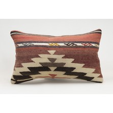 Kilim Wholesale El Yapımı Kilimden Yapılmış Vintage Kırlent Kılıfı, Yün, 30X50 cm