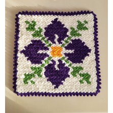 Banyo El Örmesi Lifi Büyük Boy Kare Çiçek Deseni