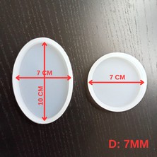 Hobiflex Silikon Kalıp Taş Tozu Ithal Muhtelif Yuvarlakve Elips Silikon 2li Kalıp Set Epoksi Reçine HB50-0190