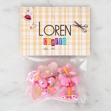 Bucuks Loren Crafts Pembe 8'li Düğme - 3022