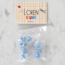 Bucuks Loren Crafts 8 Li Şeffaf Mavi Ördek Düğme - 265