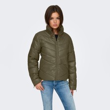 Jacqueline De Yong Fiona Life Short Kadın Yeşil Dik Yaka Ceket