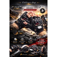 Edelvays Shop Yüksek Kalite Yazlık Motosiklet Eldiveni Yasaya Uygun Ts EN13594 Etiketli Korumalı Kısa Eldiven
