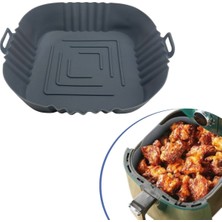 Bucuks® Renkli Isıya Dayanıklı Yıkanılabilir Silikon Fırın ve Airfryer Kare Model Pişirme Matı 20 cm