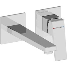 Artema Minimax Square Ankastre Lavabo Bataryası (Uzun) Krom A43593