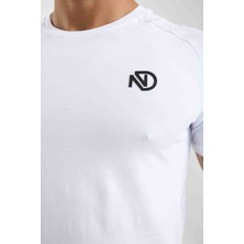 Diem Collection Beyaz Slim Fit Bisiklet Yaka Erkek T-Shirt
