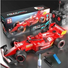 LRS Store Işıklı Duman Çıkaran Egzozlu Uzaktan Kumandalı F1 Yarış Arabası - Şarjlı Formula Yarış Aracı