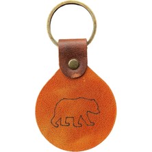 Pepuza Ayı Logolu Hakiki Deri Anahtarlık